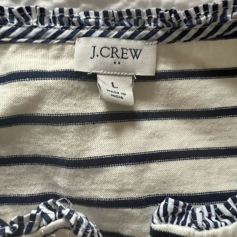 J. Crew‎ Navy and White Striped Top - Picture 3 of 6